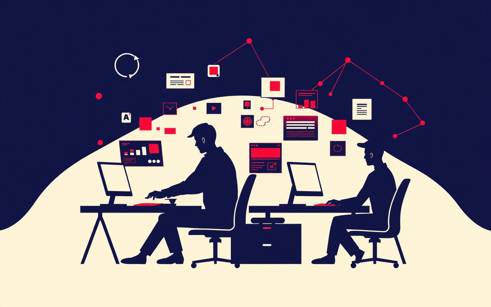 AI-Powered Apps illustrated in the Hummingbird navy and ruby style